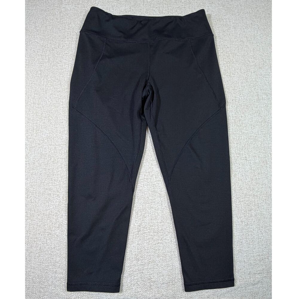 Patagonia Women Lge Black Lightweight Activewear Athleisure Knit Capri Leggings